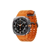 Restored Samsung Galaxy Watch Ultra 47mm LTE Titanium Smart Watch, Titanium Gray, Orange Band