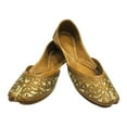 thumbnail image 2 of Ladies Copper Zari Work Punjabi Jutti Ethnic Mojari Handmade Flat Sandals US 9.5/ EURO 41, 2 of 5