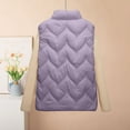 thumbnail image 6 of HAiming Quilted Vest for Women Lightweight Zip up Stand up Sleeveless Winter Warm Casual Padded Outerwear with Pockets Purple M, 6 of 9