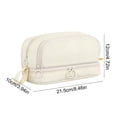 thumbnail image 3 of Rewenti Back to School Large Capacity 4-Layer Pencil Case Solid Color Uncomplicated Multifunctional Stationery Bag for Students, 3 of 6