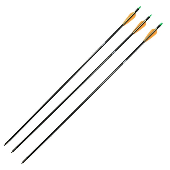 Safari Choice Archery 31.5" Fiberglass Hunting Arrows 8mm, 3pc pack