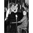 thumbnail image 2 of Art.com Actress Lauren Bacall Sits Atop the Piano While Vice President Harry Truman Plays Stretched Canvas Print Wall Art, 12" x 16", 2 of 4