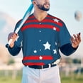 thumbnail image 5 of Zufioo Astronaut Runs Forward Print Men's Baseball Short Sleeve, Moisture Wicking Button-Down Hip Hop Tee-Medium, 5 of 7