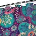 thumbnail image 3 of Purple Pioneer Flower and Paisley Pattern Shower Curtain 84"x72" ,Bathroom Decorative Shower Curtains Set with 12 Hooks,Modern Waterproof Washable Shower Curtain, 3 of 6