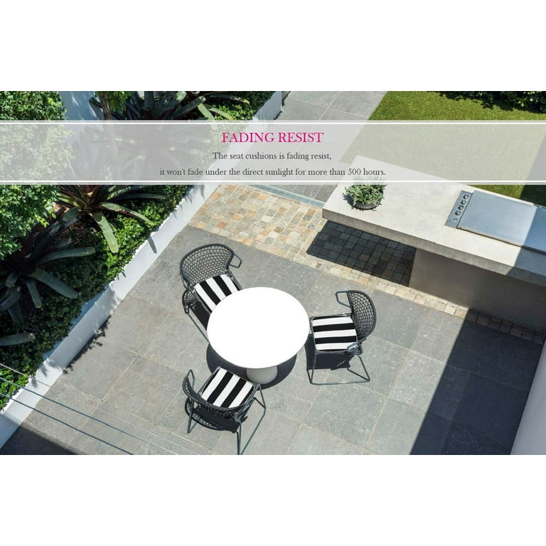 FBTS Prime 16x17 inch All Weather Black Stripe Outdoor Seat Pads