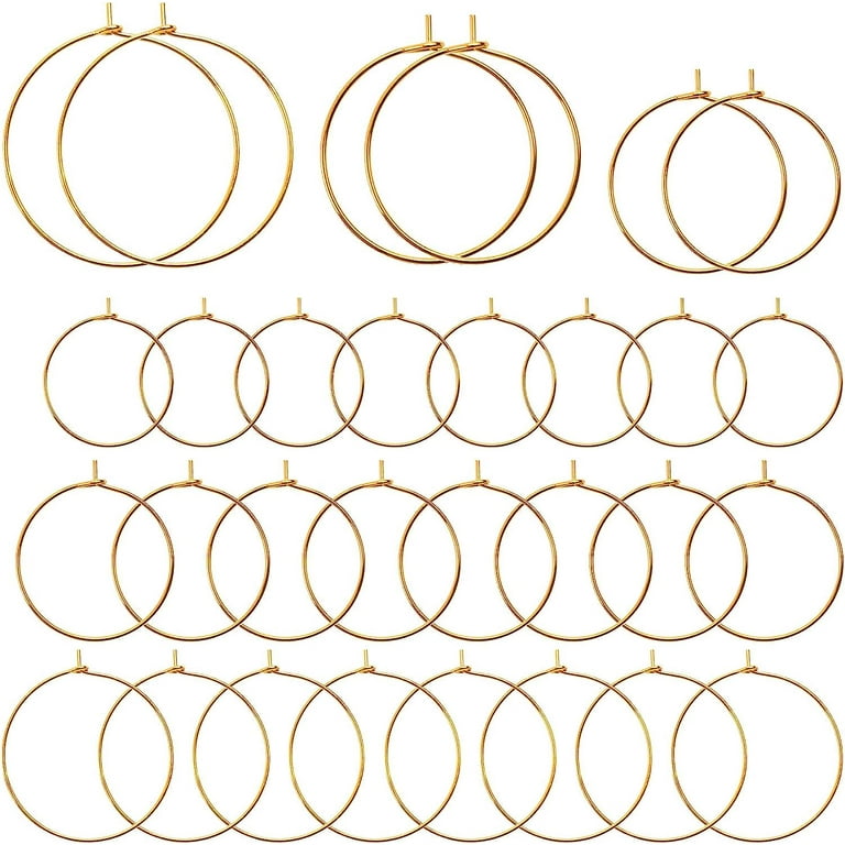 180Pcs Plated Wine Glass Beading Rings,Beading Hoop Rings Ear Wines Earring Hoops  for Jewelry Making Craft Art DIY - Imported Products from USA - iBhejo