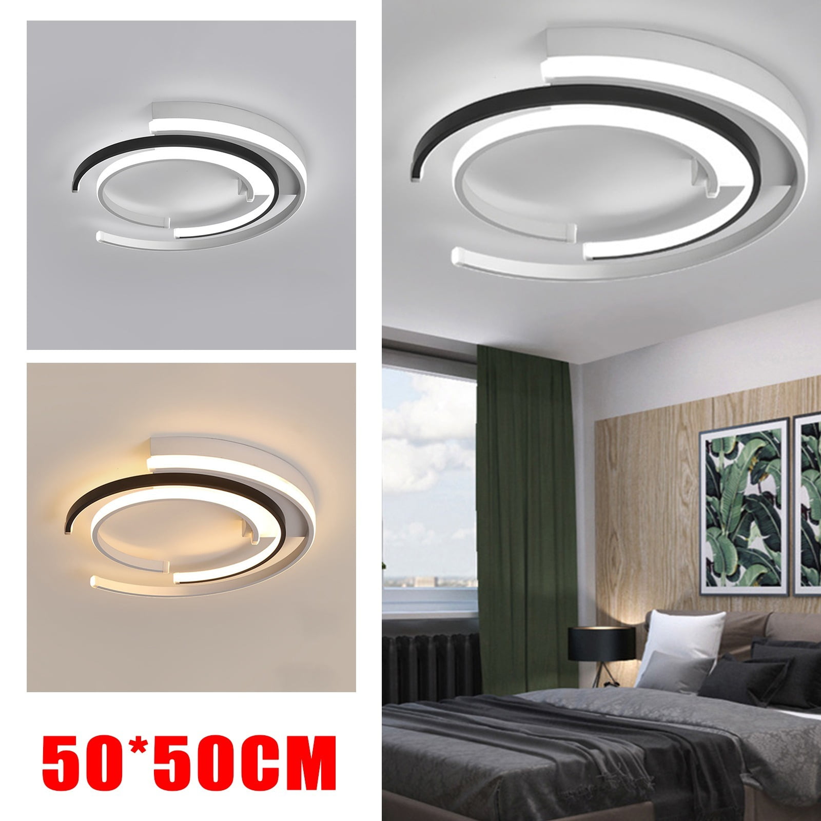 19.7'' 85-265V Modern Ceiling Light, Round LED Ceiling Light, Flush Mount Ceiling Fixture for Bedroom, Study, Staircase, Dining Room, or Office for Lighting and Decoration.