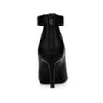 thumbnail image 5 of BLISSFUL STEP Women's Ankle Boots Stiletto Heels Pointed Toe Back Zip Faux Leather Dress Boots Black 7.5, 5 of 8