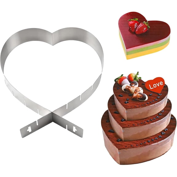 Heart Shaped Cake Pan, Adjustable Baking Cake Mold(6 To12 Inches), Heart Shaped Cake Pan, Family Birthday Party Christmas Baking Tool - Send Goods From Local Warehous