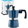 thumbnail image 1 of GROSCHE Milano Stovetop Espresso Maker Moka Pot 3 espresso Cup - 5 oz, Blue -Moka Espresso Coffee Maker Stove top coffee maker Moka Italian espresso greca coffee maker brewer percolator, 1 of 10