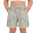 thumbnail image 2 of CAIVO Kids Girls Loose Fit Casual Shorts For Summer With Wide Leg Lightweight Solid Color Mid Length Design For Everyday Play And Activity Drawstring, 2 of 4