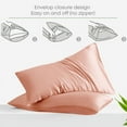thumbnail image 6 of LINENWALAS California King Sheet Sets, Cooling Sheets, 100% Viscose from Bamboo, Deep Pocket Up to 16", Luxury & Soft Bed Sheets (Cal King, Rose Gold), 6 of 9