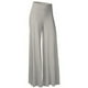 thumbnail image 2 of Pantalones de cintura alta y pierna ancha para mujer: elásticos, informales/para el trabajo/yoga, tejido de punto, para todas las estaciones, color liso, lavables a máquina/a mano, tallas S-XL., 2 of 4