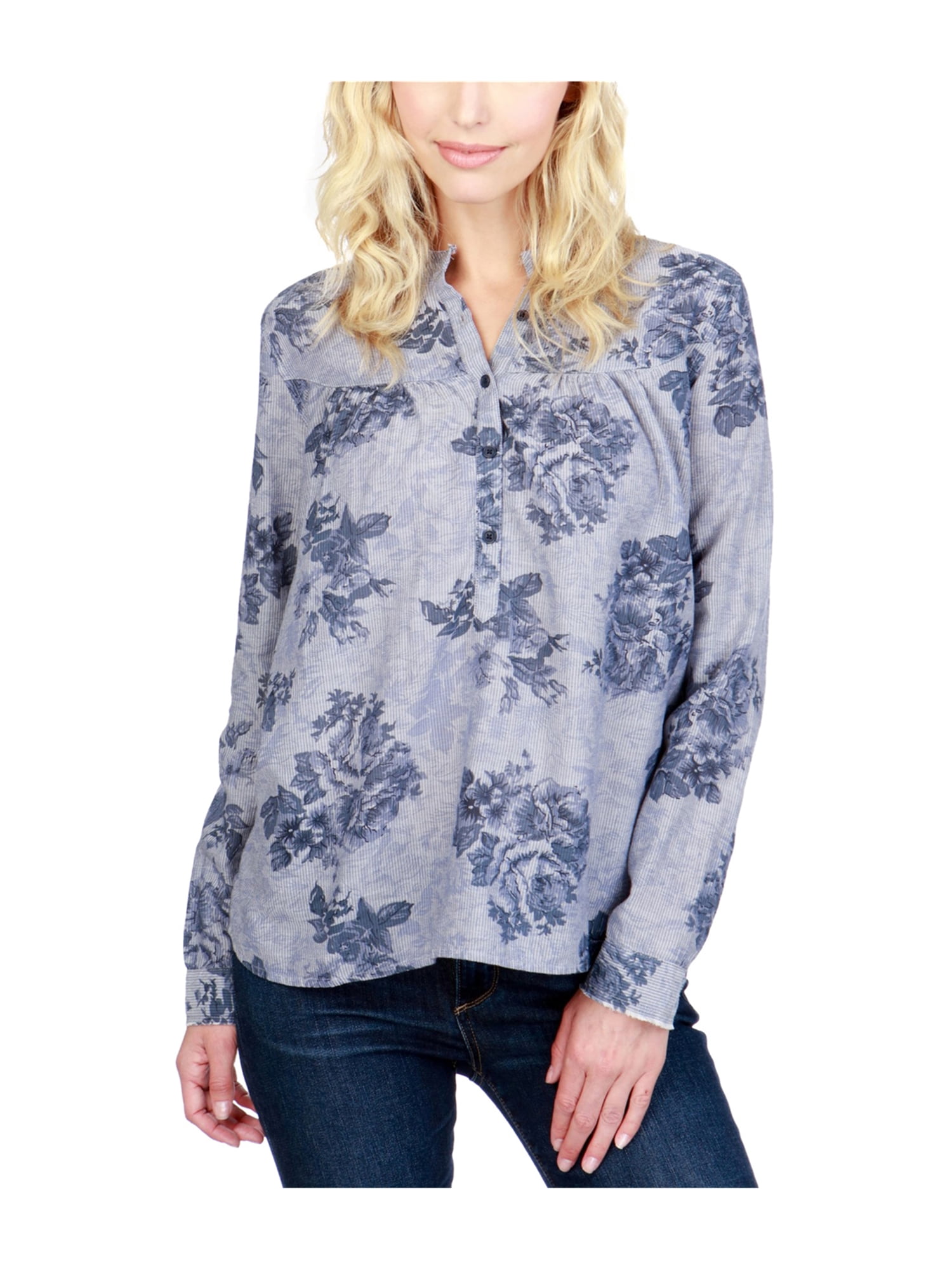 Lucky Brand Womens Cotton Floral-Print Henley Shirt 460 XS | Walmart Canada