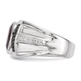 thumbnail image 3 of Sterling Silver Garnet & Diamond Oval Black Rhodium-plated Men's Ring Size 9, 3 of 3