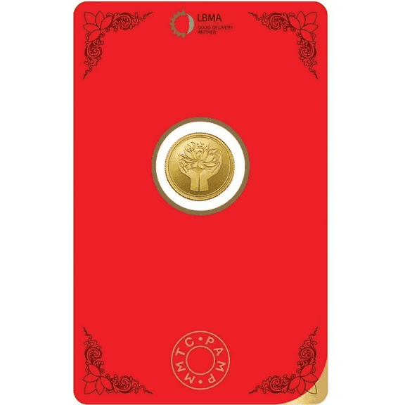 Pamp MMTC Lotus 4 Gram Gold Round - Large Card Assay