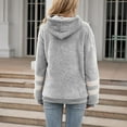 thumbnail image 5 of Fesfesfes Women Flannel Shirt Casual Long Sleeve Solid Hoodies Pullover Drawstring Plush Sweatshirts Blouse Hoodies Tops Clearance, 5 of 7