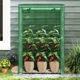 thumbnail image 5 of Costway 39” x 20” x 59” Portable Mini Greenhouse with Roll-Up Zippered Door, Indoor Outdoor Green, 5 of 11