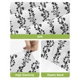 thumbnail image 4 of Black Spring Leaves Bar Stool Covers Set of 6, Pastoral Botanical Striped Flowers Stretch Washable Bar Chair Covers with Backs, Removable Pub Counter Height Chair Cover for Kitchen Dining Room Cafe, 4 of 7