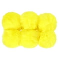 thumbnail image 1 of Uxcell pompones de piel sintética de 2.76 pulgadas para sombreros, bolas de piel suave y esponjosa para Navidad, Año Nuevo, cumpleaños, paquete de 6, amarillo, 1 of 6