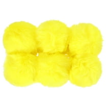 Uxcell Faux Fur Pom Poms for Hats, Fluffy Soft Fur Poms Balls, Yellow 6 pack
