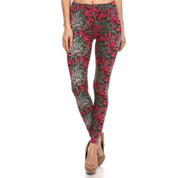 Buttery Soft Fuchsia Tangled Swirl Leggings - XSmall (XSmall One Size,Fuchsia)