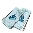 thumbnail image 3 of ELEHOLD Flip Wallet Case for iPhone 13 Pro Case with Beautiful Flower Butterfly Pattern Card Slots Holders Kickstand Function Magnetic Clasp Leather Shockproof Case with Wrist Lanyard,H, 3 of 7
