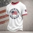thumbnail image 2 of Men's Patriotic Sports Fan T Shirt Casual Fit Short Sleeve Crewneck T Shirts Top for Independence Day Daily Casual Wear, 2 of 3