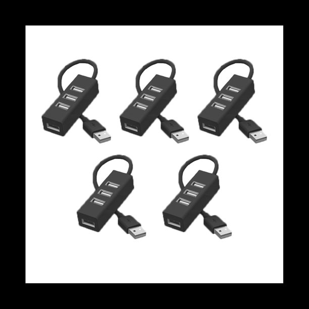 5 Piezas Hub USB Multi 2.0 Hub USB Splitter Adaptador de Corriente Alta Velocidad 4 Puertos en para PC Windows Accesorios de Computadora B