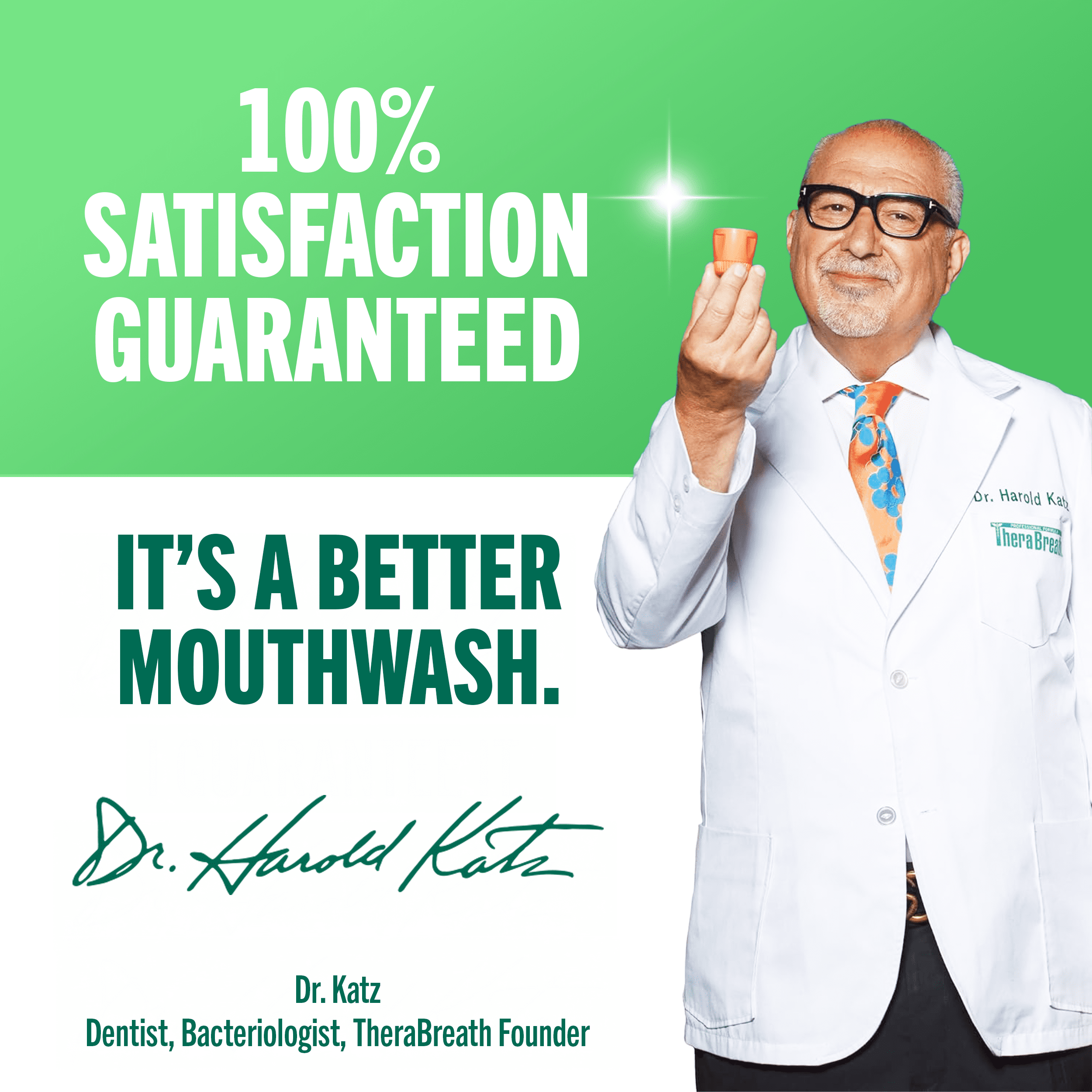 Rince-bouche TheraBreath Haleine fraîche, Menthe Douche, sans alcool, aille de valeur de 1 L. Menthe Douche, 1 L.