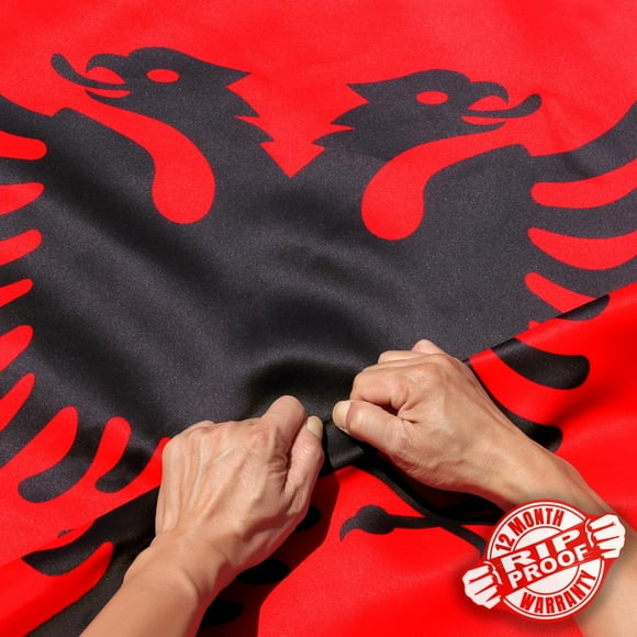 Anley Rip-Proof Double Sided 3-Ply Albania Flag 3x5 Foot - The Strongest, Longest Lasting Albanian National Flags 3 X 5 Ft