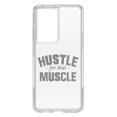 thumbnail image 1 of DistinctInk Clear Shockproof Hybrid Case for Galaxy S21 ULTRA 5G (6.8" Screen) - TPU Bumper Acrylic Back Tempered Glass Screen Protector - Hustle for that Muscle, 1 of 2