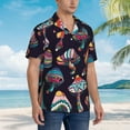 thumbnail image 5 of Easygdp Mushroom Doodle Men's Hawaiian Shirts Print Lapel Short Sleeve for Beach, vacation, party, casual occasions - X-Large, 5 of 9