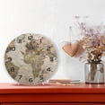thumbnail image 6 of GZHJMY Vintage World Map Wall Clock, 10" Silent Non Ticking Round Clock, Oil Painting Easy to Read Clock for Living Room Bedroom Bathroom Home Decor Holiday Gifts, 6 of 7