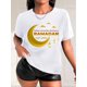 thumbnail image 1 of Women's Casual Fashion T-Shirt with Crescent Moon and Cloud Print, Round Neck, Short Sleeve, Semi-Sheer Polyester - Machine Washable, 1 of 7