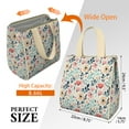 thumbnail image 3 of Pioneer Flower Floral Print Pattern Insulated Lunch Bag for Women & Adults,Large Portable Soft Cooler Lunch Bag,Thermal Food Storage Tote with Pearl Cotton,8.66L,8.75x5.75x9.5 Inch, 3 of 6