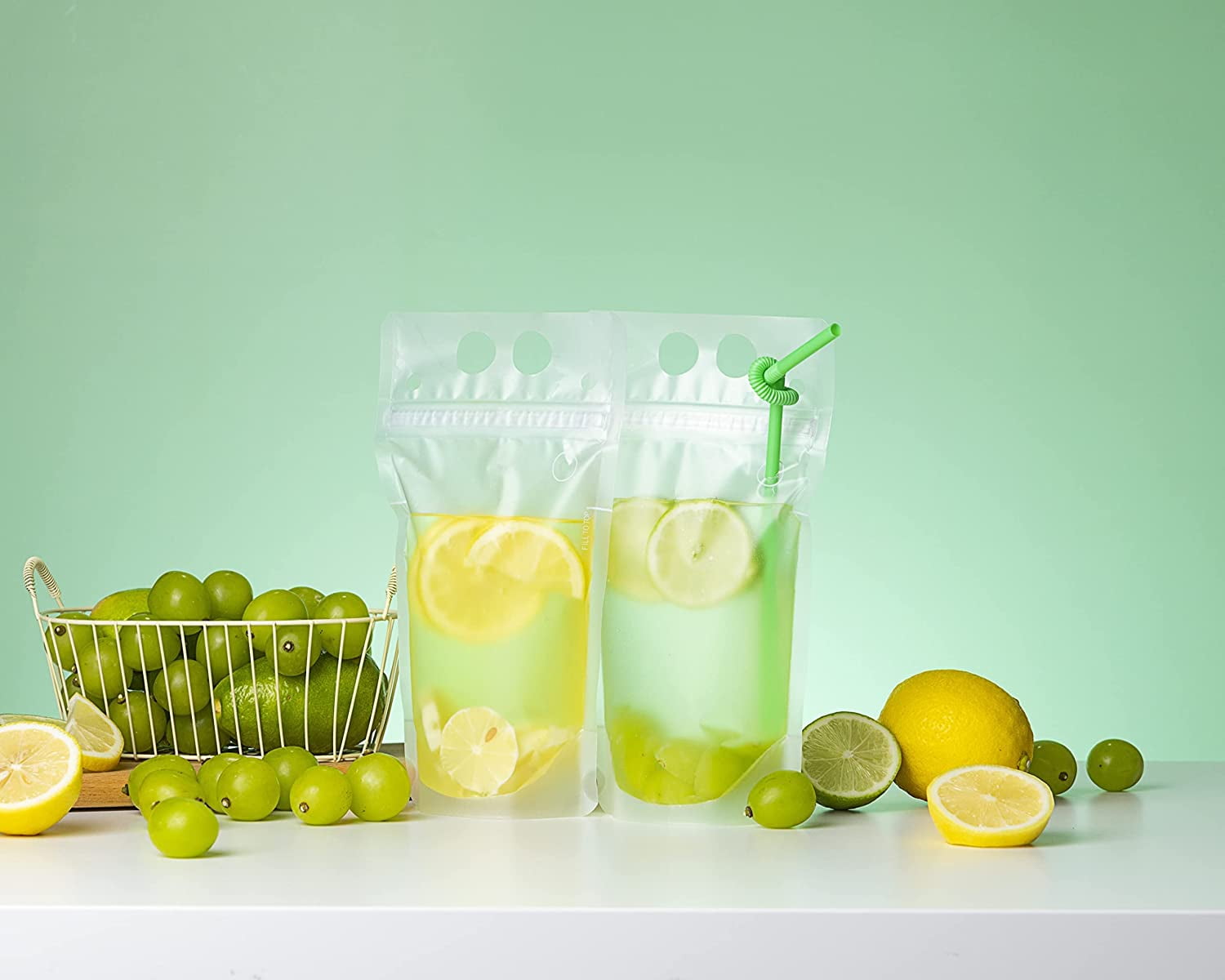 Reusable Freezable Drink Pouches With Straw Holes Perfect - Temu