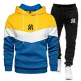 thumbnail image 3 of Nuevos conjuntos sencillos para hombre, Sudadera con capucha y pantalones con cremallera para primavera y otoño, chándal informal de 2 piezas, ropa deportiva para correr y trotar de marca para hombre, 3 of 5