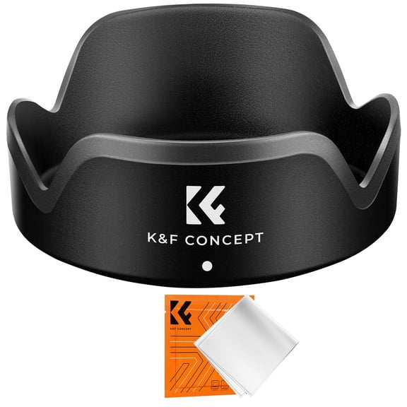 K&F CONCEPT Lens Hood compatible with Canon EF-M 15-45mm f/3.5-6.3 is STM & RF-S 18-45mm f/4.5-6.3 is STM Lens, Snap on Camera Lens Shade Replaces Canon EW-53 Hood