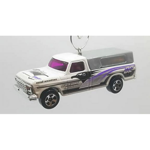 Christmas Ornament for 1979 Ford F-150 Race Truck White Purple
