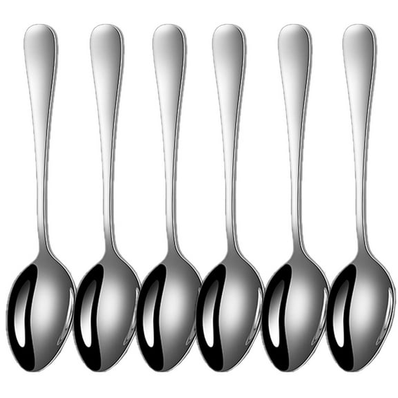 FloreceBien 6pcs Teaspoons Set Stainless Steel Tea Spoons,For Home, Kitchen Restaurant, square handle(silvery)