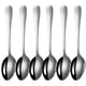 thumbnail image 1 of Juego de 6 cucharaditas de cucharas de té de acero inoxidable, para el hogar, cocina, restaurante, mango cuadrado (plateado), 1 of 5