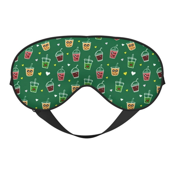Naloa Milk Tea Print Sleep Mask for Sleeper, Light Blocking Sleeping Eye Mask for Women Men, Eye Shade with Adjustable Strap for Travel, Nap,Meditation