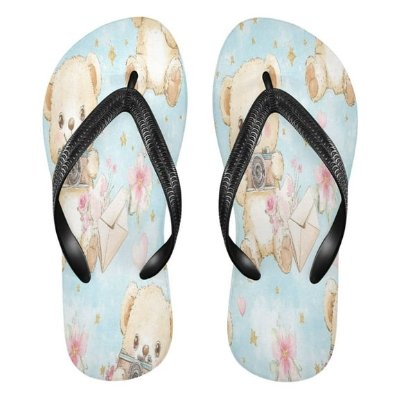 YAZAOOSummer Flip Flops Creatively Bear Moments Simple Beach Sandals