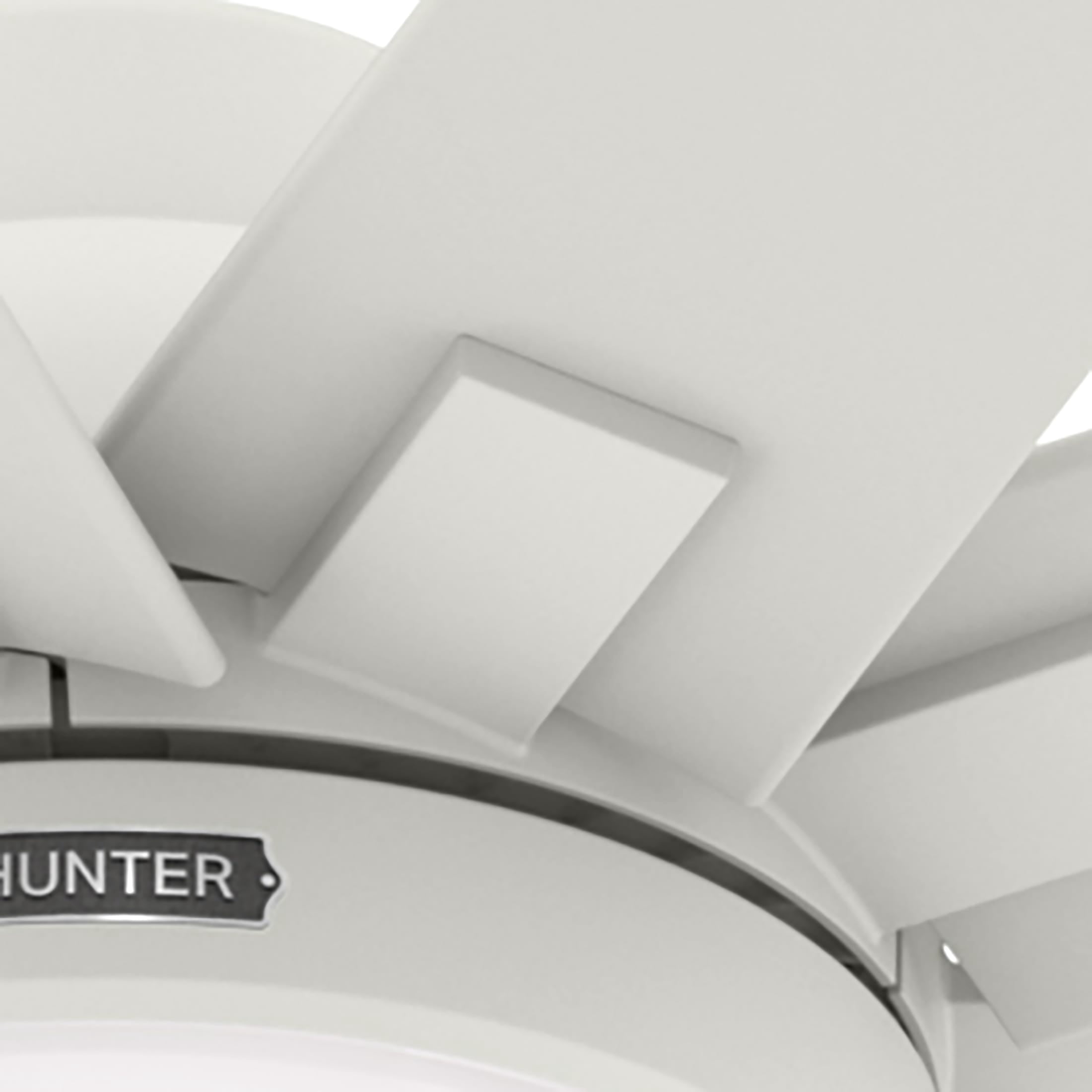 Hunter 72 inch Outdoor or Indoor Ceiling Fan with LED Light - White Ceiling Fan with Wall Control, For Patio, Garage, or Porch, Quiet, Standard Mount, 10 Blades - Overton 50717, Matte White