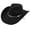 03# Black, variant on Qwertyu Western Cowboy Hat for Men Women Classic Fedora Hat with Buckle Belt Orange