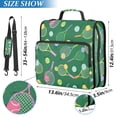 thumbnail image 2 of FORMRS Zipper Binder with Shoulder Strap 2-inch Ring 500 Sheet Capacity File Bag, Green Tennis Pattern, 2 of 5