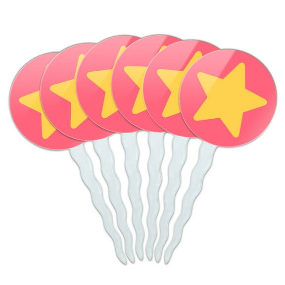 Steven Universe Steven Star Cupcake Picks Toppers Decoration Set of 6