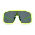 thumbnail image 3 of Classic Mens Oversized Shield Wrap Around MTB Sport Plastic Sunglasses Green - Black, 3 of 8