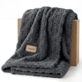 thumbnail image 1 of Manta Bedsure Waffle, gris oscuro, 130 x 150 cm, GentleSoft, 1 of 8